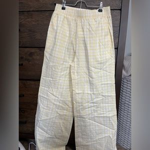 Cotton on yellow and white gingham flare pants